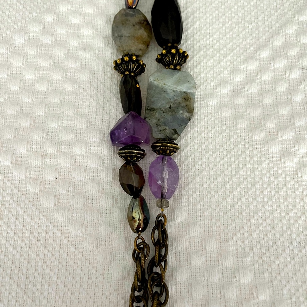 Fabulous long amethyst necklace